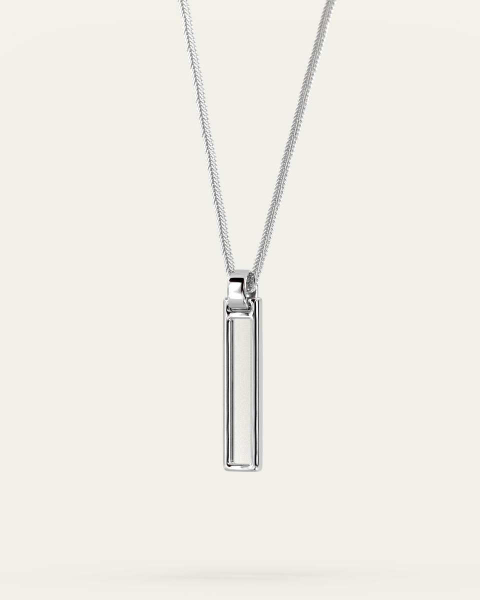 Nano-Tehilim Minimalist Silver Necklace for Men