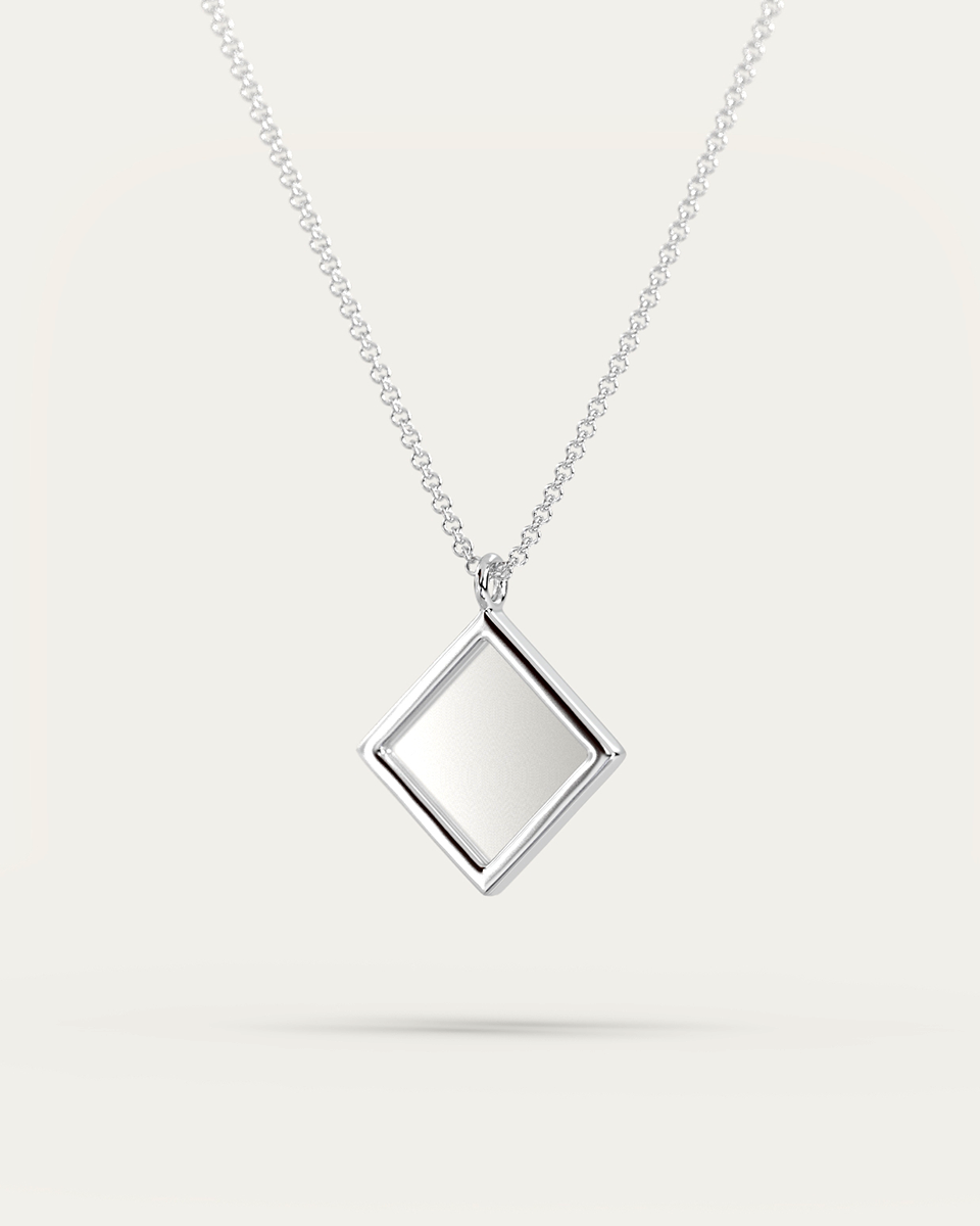 Sapphire Nano-Tehilim Minimalist 14K White Gold Necklace