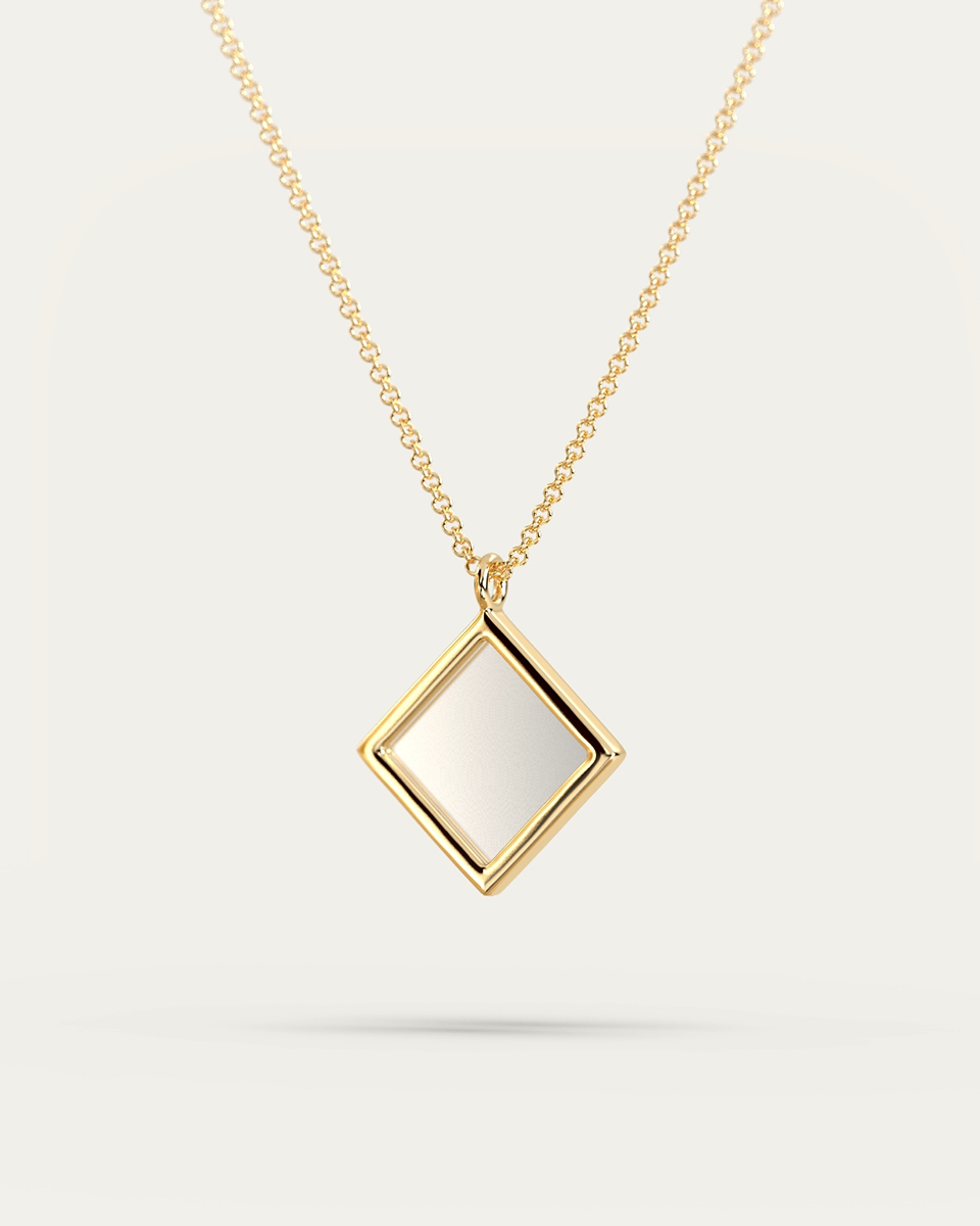 Sapphire Nano-Tehilim Minimalist 14K Gold Necklace