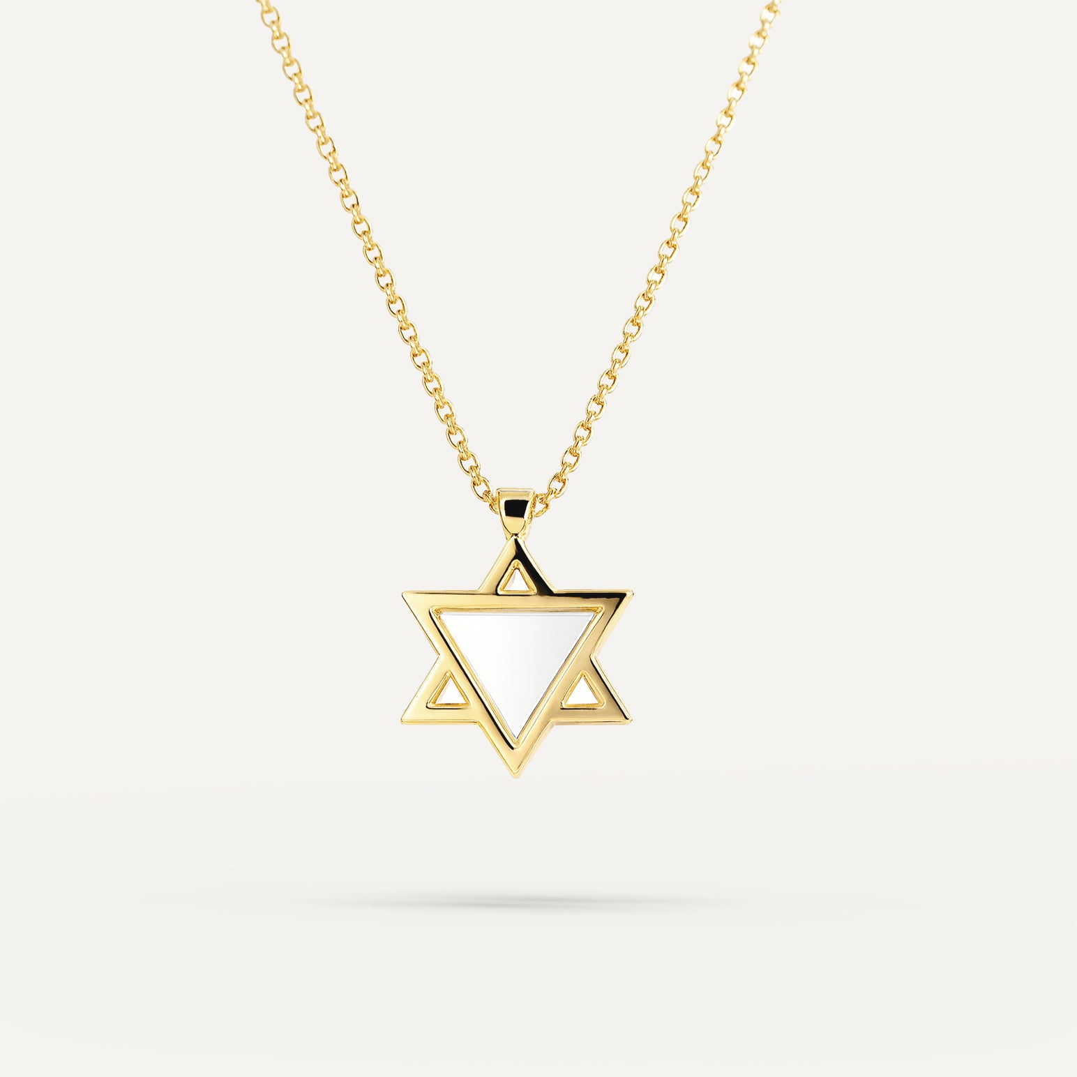 שרשרת מגן דוד ננו-תהילים כסף מצופה זהב