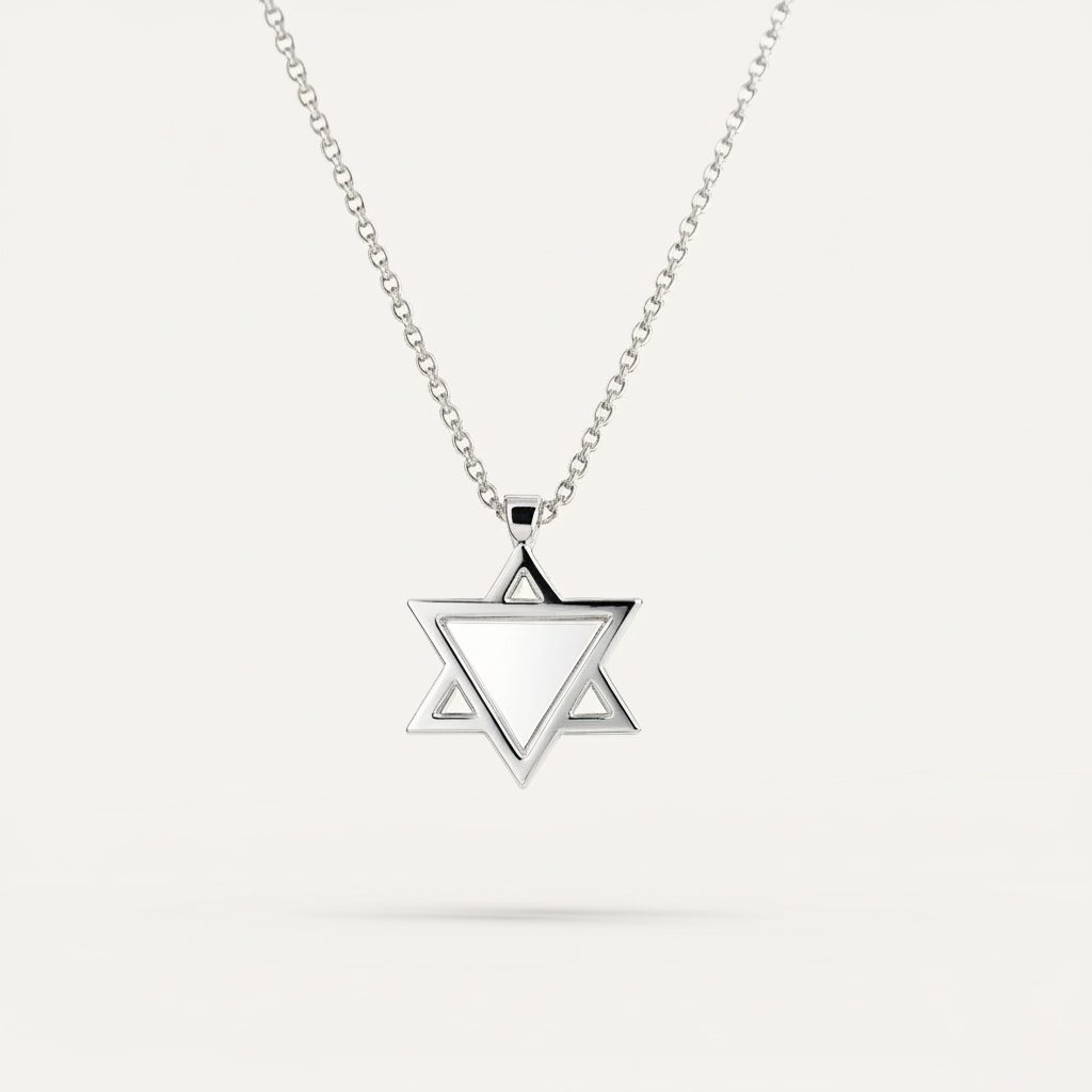 שרשרת מגן דוד ננו-תהילים כסף