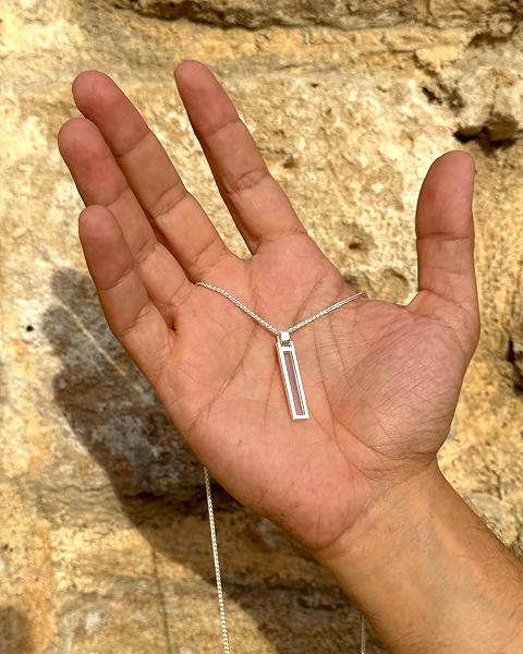 Nano-Tehilim Minimalist Silver Necklace for Men