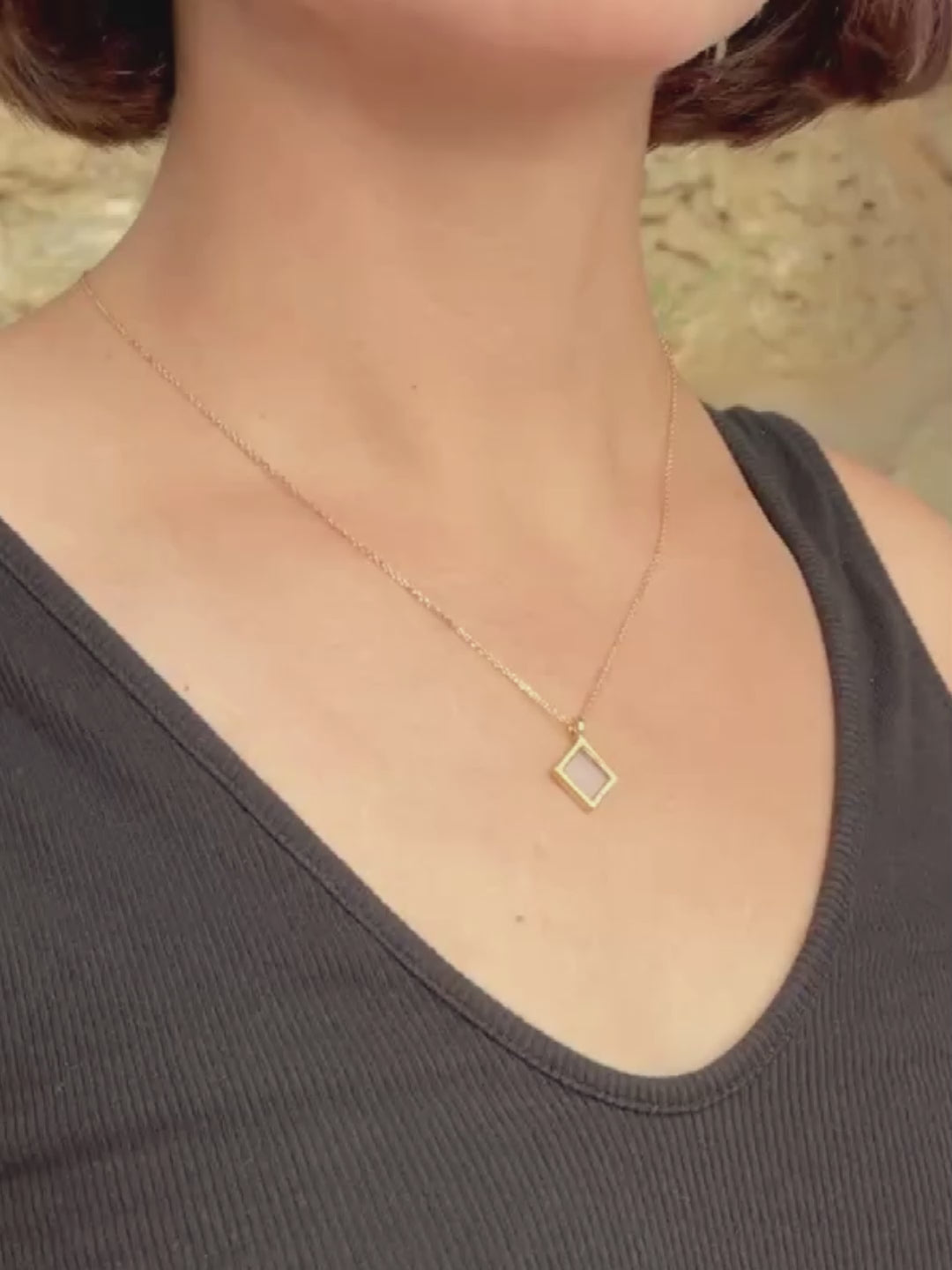 Sapphire Nano-Tehilim Minimalist 14K Gold Necklace