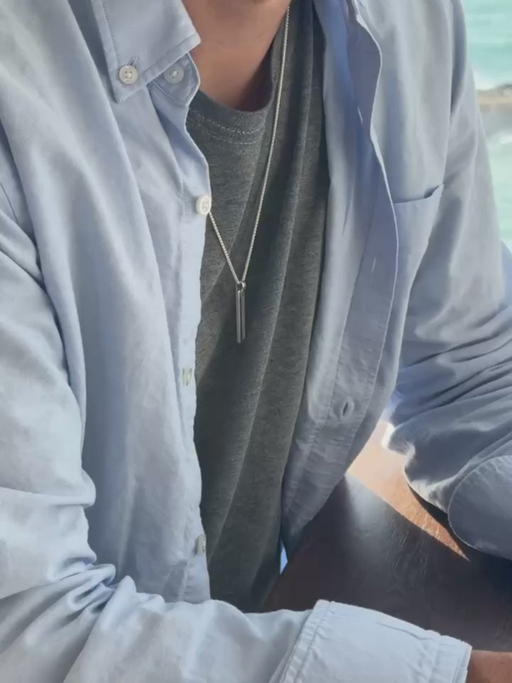 Nano-Tehilim Minimalist Silver Necklace for Men