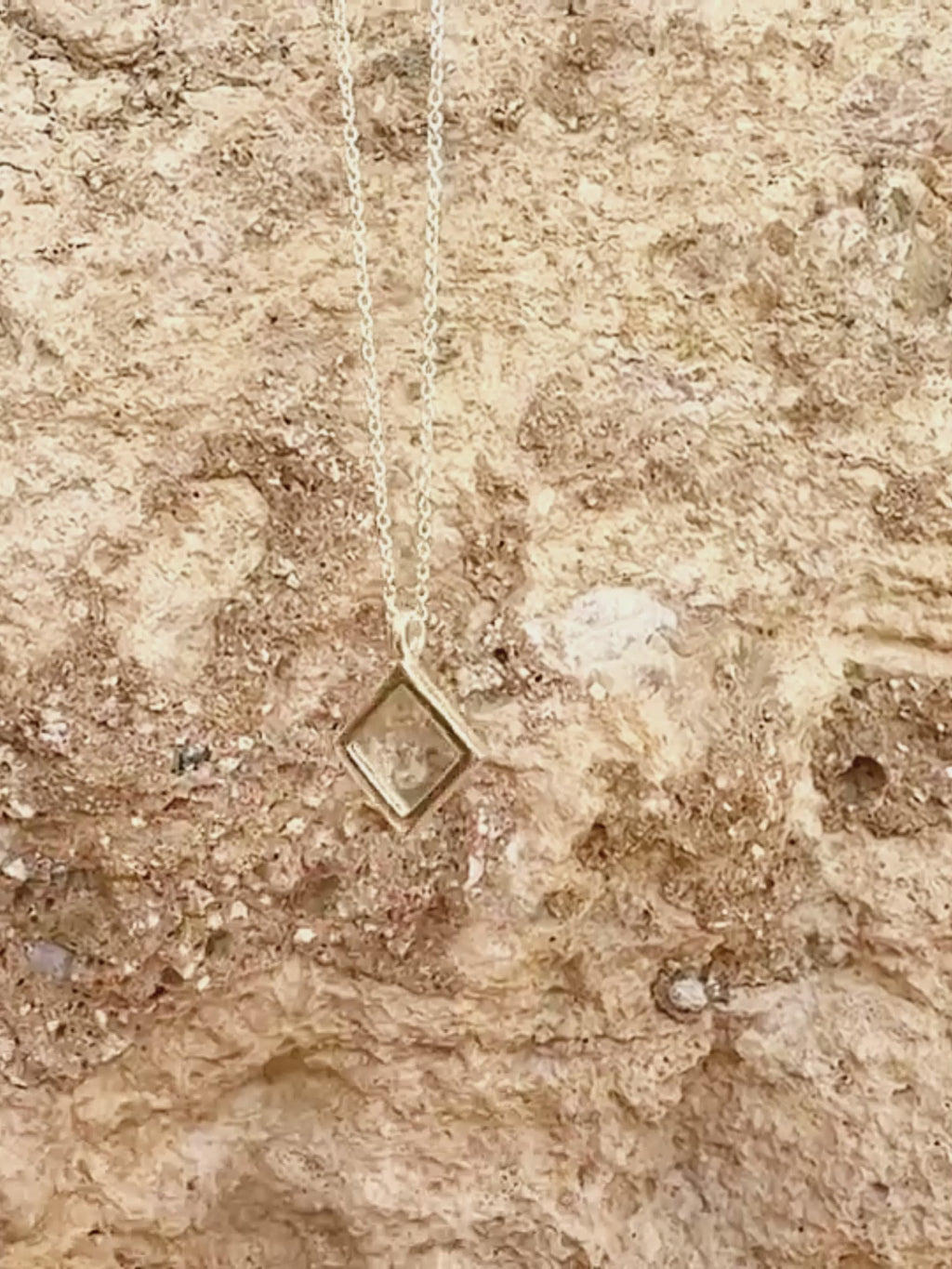 Sapphire Nano-Tehilim Minimalist 14K White Gold Necklace