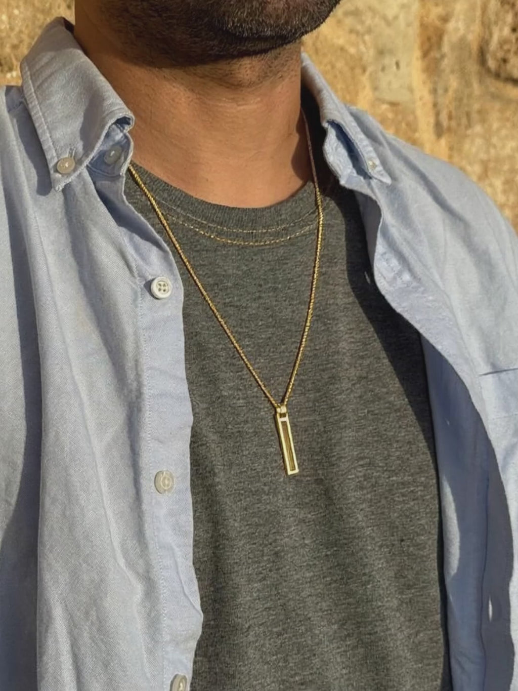 Sapphire Nano-Tehilim Minimalist 14K Gold Necklace